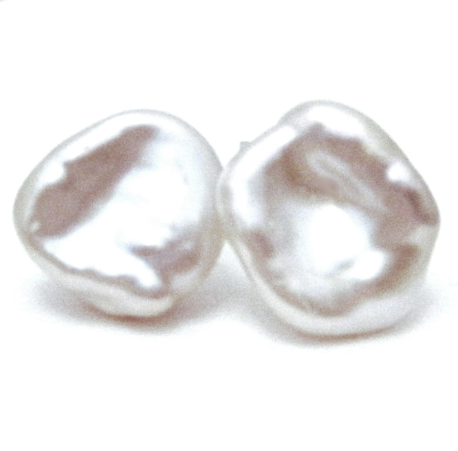 White Keishi Pearl Earrings